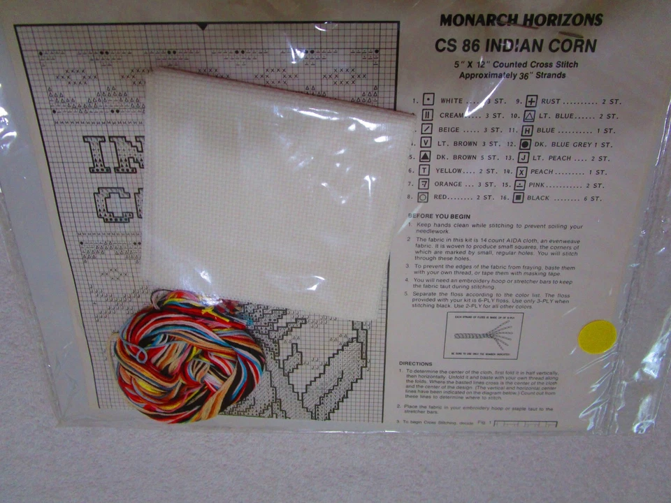 Kit de punto de cruz contado de maíz indio #CS86 (1989, Monarch Horizons) Foto 3 de 3