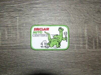 Sinclair Auto Centers Green Dino Embroidered Iron On Patch 3.25'' x 2''