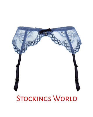 Gossard Superboost Lace Suspender Belt In Moonlight Blue MEDIUM