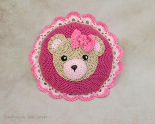 Oreiller ours, oreiller crochet enfant décoration chambre d17" - Photo 1 sur 5