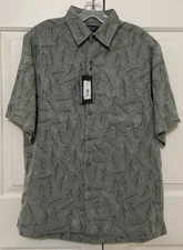 NWT Roundtree & Yorke size M green short sleeve button up shirt mens