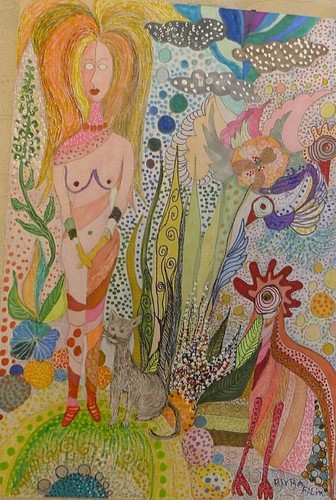 Original Painting13 X 9 Inch Water Color+Pencils On Paper Directly From Artist - Picture 9 of 12