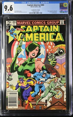   Captain America #283 1983 Canadian Variant White P CGC 9.6 Newsstand Avengers