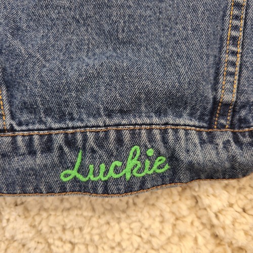 Levi Strauss Womens Youth Denim Jacket Size Small (8-10 Years) 100% Cotton Lucky - Picture 5 of 10