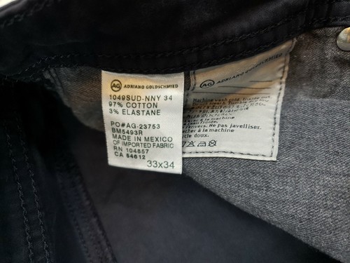 AG Adriano Goldschmied Mens Blue Jeans Size 33 x 34 The Protege - Picture 5 of 7