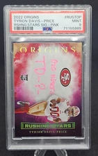 🔥2022 ORIGINS TYRION DAVIS-PRICE RUSHING STARS /8 PINK  AUTO "GO NINERS"  PSA 9