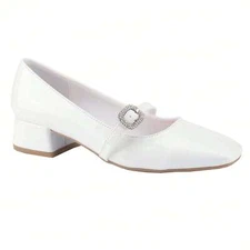 Women's Ankle Buckle Strap Pumps Block Mid Heels Soft Comfort Mary Jane Shoes