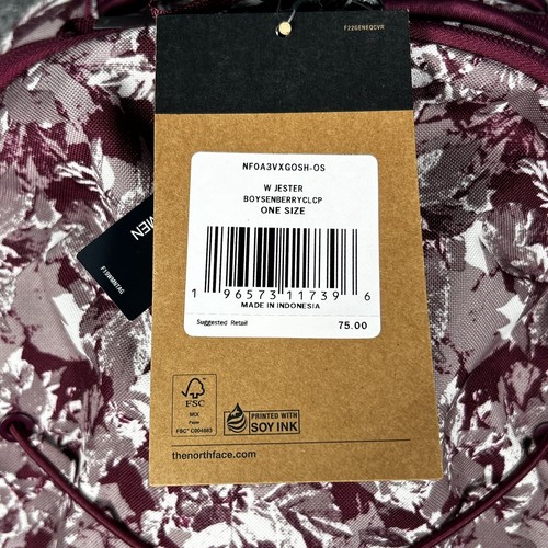 The North Face Backpack Bag 27L Women Jester Laptop Boysenberry Camo Girl School - Picture 14 of 14