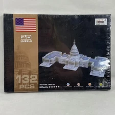 Liberty Imports 3D Jigsaw Puzzle Model Set Capitol Hill 5Star Difficulty 132 pcs