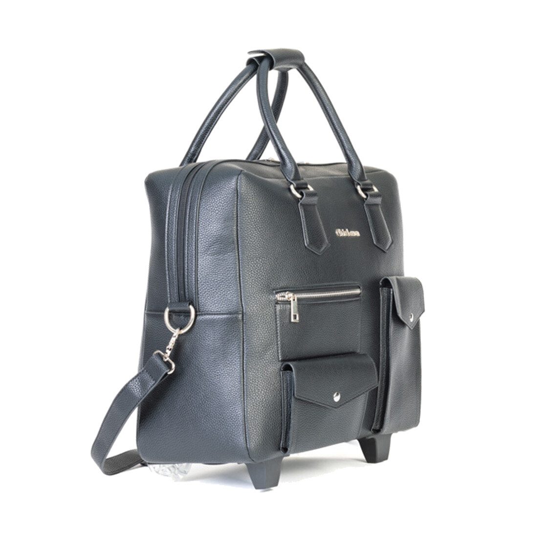 Laptoptasche Mit Rollen – 39,6 Cm, Wasserdicht Mit USB-Anschluss, Für Geschäftsreisen, Schwarz/Gold