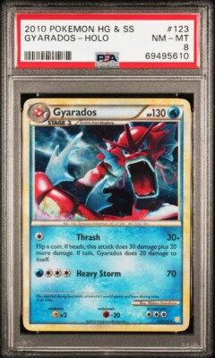 Pokemon 2010 HGSS Base Set Red Gyarados Holo Rare #123/123