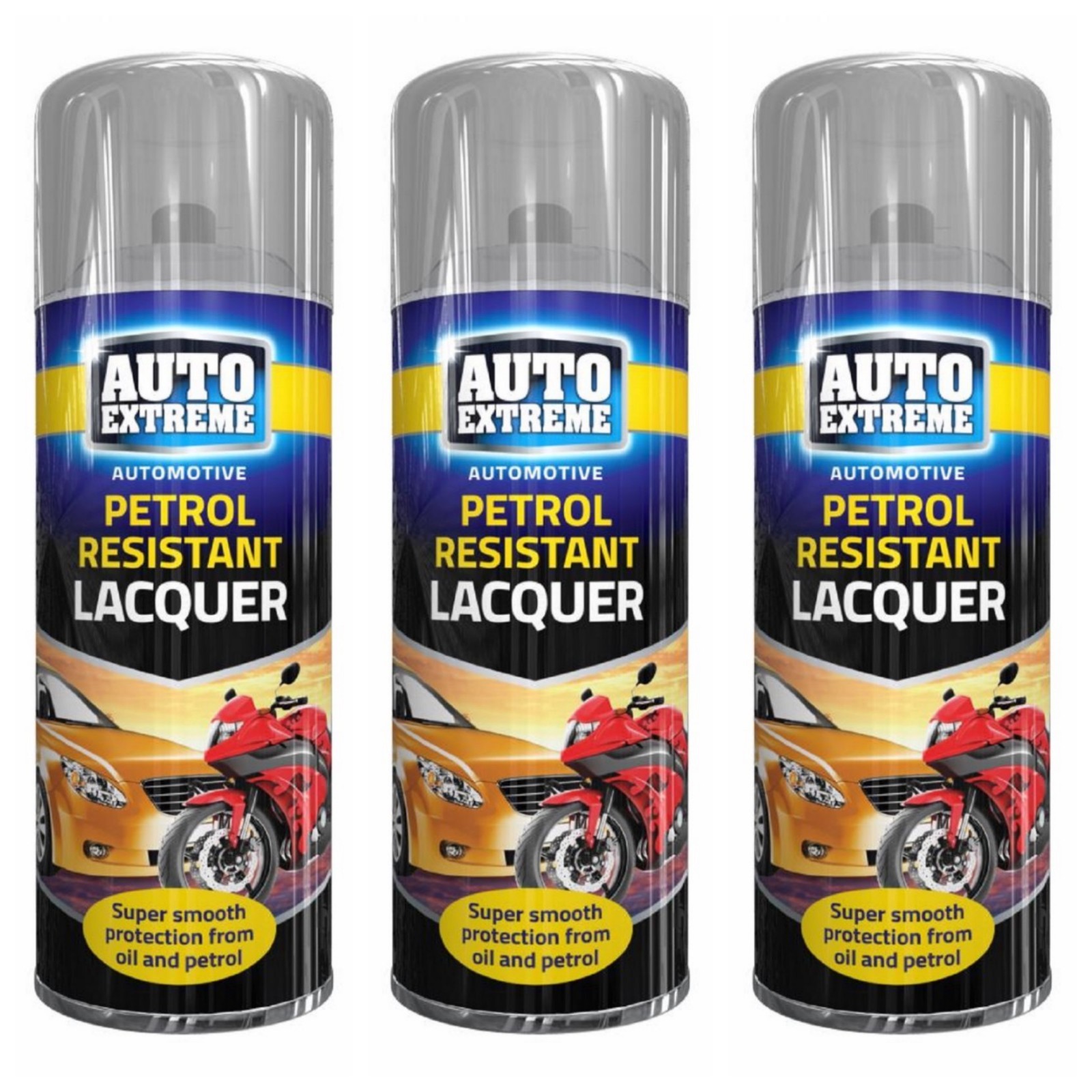 1/2/3 x Petrol Oil Resistant Clear Lacquer Spray Paint 400ml Gloss High