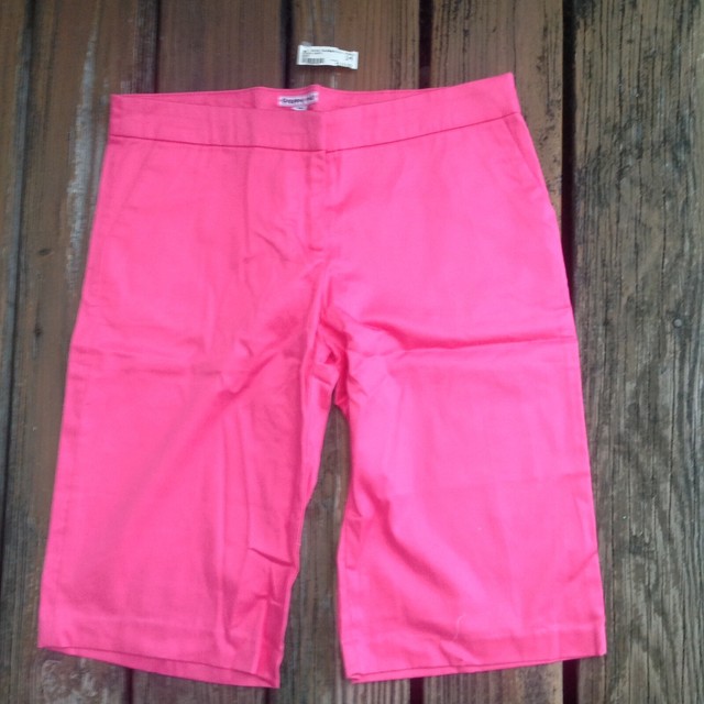 Preppy Girl Hot Pink Fuschia Cotton Long Bermuda Shorts Womens Sz 14 Pockets USA eBay