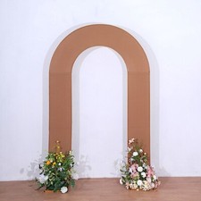 8ft TAUPE Fitted Spandex Open Arch Double Sided Backdrop STAND COVER Party Event