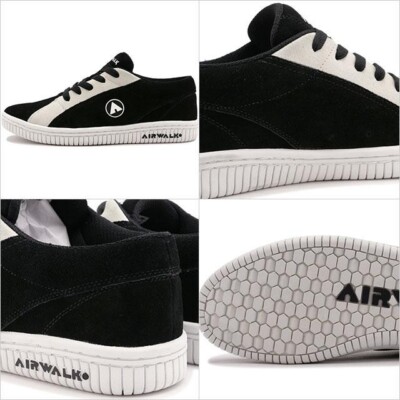 AIRWALK ONE AWC1003 SS25 Black White Suede Sneakers 90's Reprint