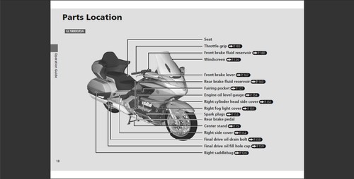 2018 Honda Goldwin GL1800 Goldwin GL1800 BD D and DA owner's manual (Reprint) - Picture 3 of 11