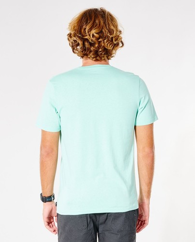 Rip Curl T-shirt Short Sleeve Men's Organic Cotton Aqua Big Mumma Icon - Picture 2 of 2