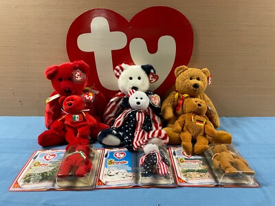 Ty OSITO GERMANIA SPANGLE Buddies, Beanies, McDonalds Teeny Beanies NBO MWMT
