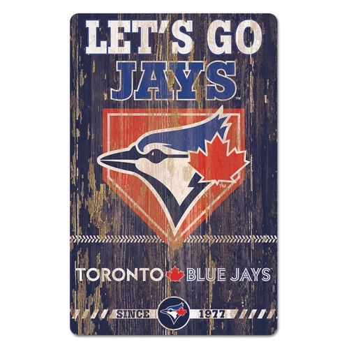 Tortonto Blue Jays Slogan Design Rustic Wooden Team Sign MLB Baseball - Picture 1 of 1