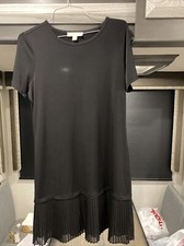 Michael Kors Black MIDI Dress Large Pleated Ruffles