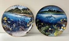 Robert Lyn Danbury Mint 1991 Set Of 2 Underwater Paradise Decorative Plates