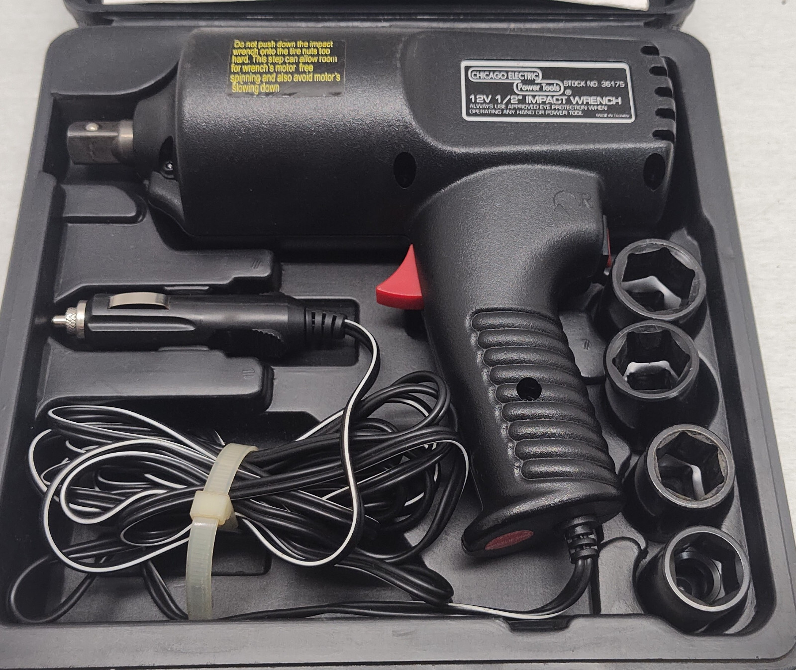 Chicago Electric Power Tool 12V 1/2" Impact Wrench 36175 New in box with Sockets eBay