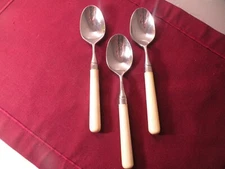 Set Of 3 Stanley Roberts Spectrum Ivory Stainless TEASPOONS 6 5/8"