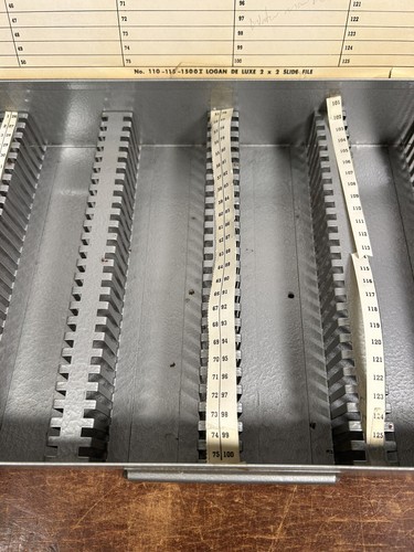 Vintage Atco Metal Slide Storage Box Case Holds 150 35mm Slides or Coins 2” Slot - Picture 9 of 11