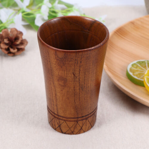 1Pc Vintage Handmade Wooden Tea Drinking Cup Milk Beer Coffee Wood Cup 8 x 12cm - Picture 1 of 11