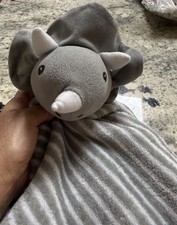 Lila Jack Oversized Triceratops Baby Lovey Security Blanket Gray White Striped