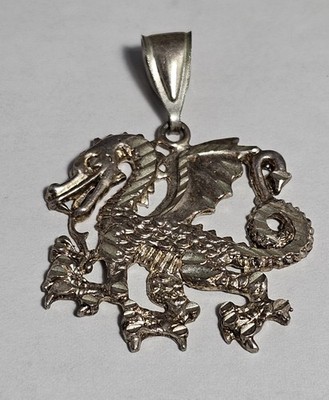 Vintage 925 Sterling Silber Drachen Anhänger