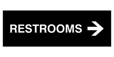 1 PCS Basic Restrooms Right Arrow Directional Sign Medium Black Door Decor