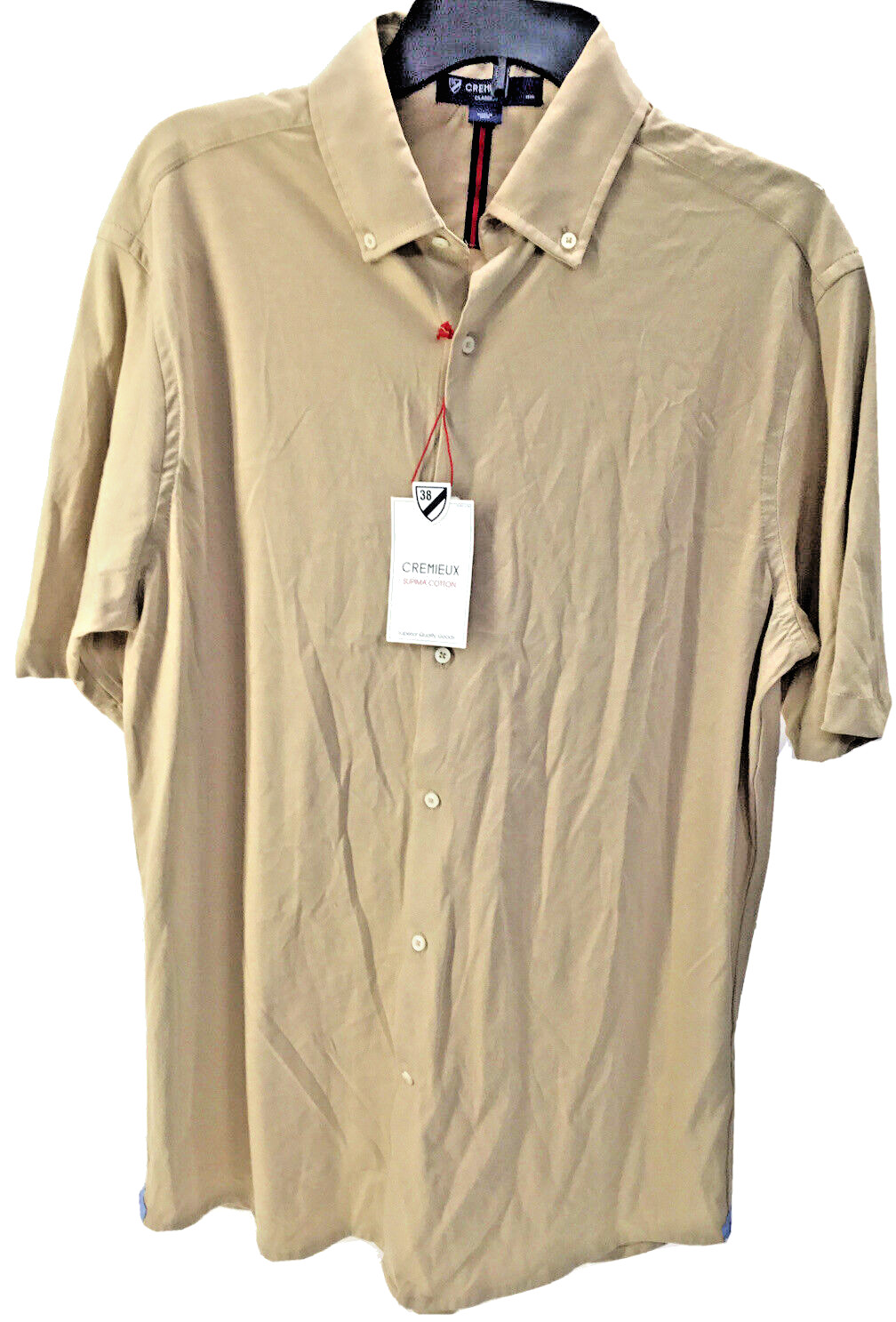 Cremieux Classics Mens Short Sleeves Button Front Shirt Sand L 5790₽