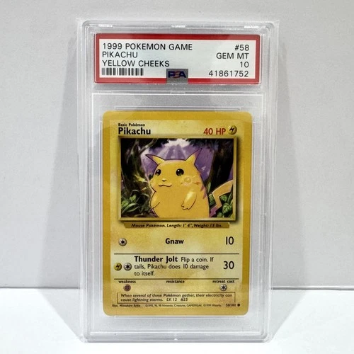 PSA 10 Pikachu 58/102 Yellow Cheeks Base Set - Graded Pokemon Card