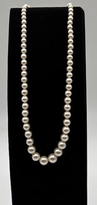 Vintage Marvella Graduated Faux Pearl Necklace - Classic Strand