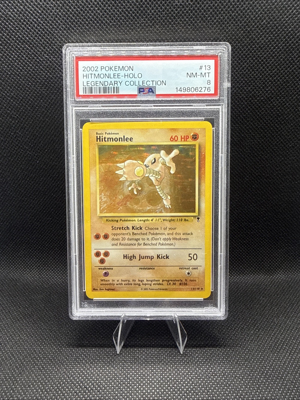Pokemon PSA 8 - Hitmonlee 13 - Holo - Legendary Collection