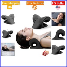 Neck and Shoulder Relaxer Cervical Traction Pillow for Pain Relief, Black, 1 ...