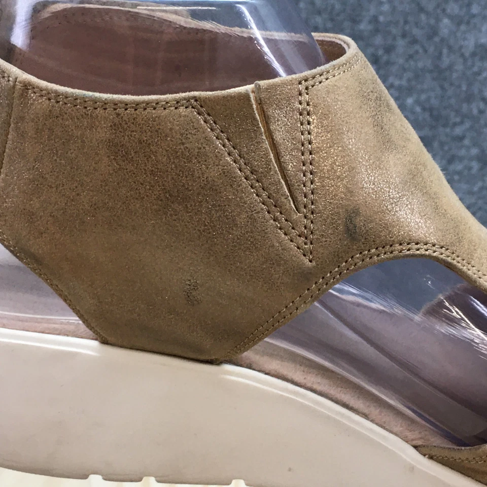 Sandalias Johnston & Murphy para mujer 8 M Camilla correa en T marrón tacones de cuña 78-40697 Foto 2 de 4