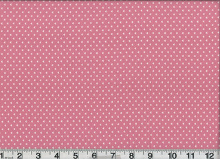 1 Yard Fabric Tiny White Hearts on Pink Cotton Vintage 1970s