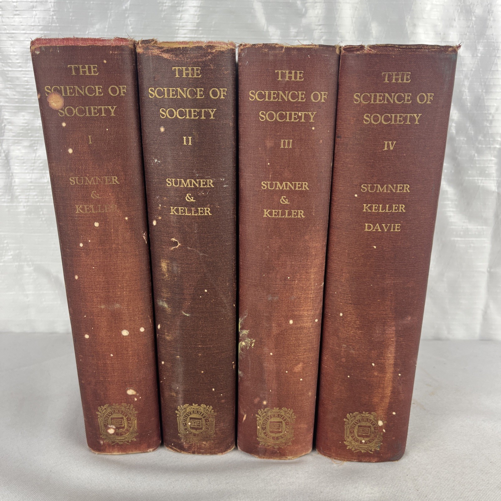 THE SCIENCE OF SOCIETY - SUMNER & KELLER - 4 Volume HC Set - Third Print - 1928