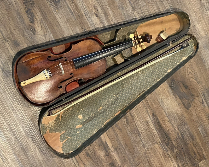 Violin With Case And Bow Unbranded (parts or repair)