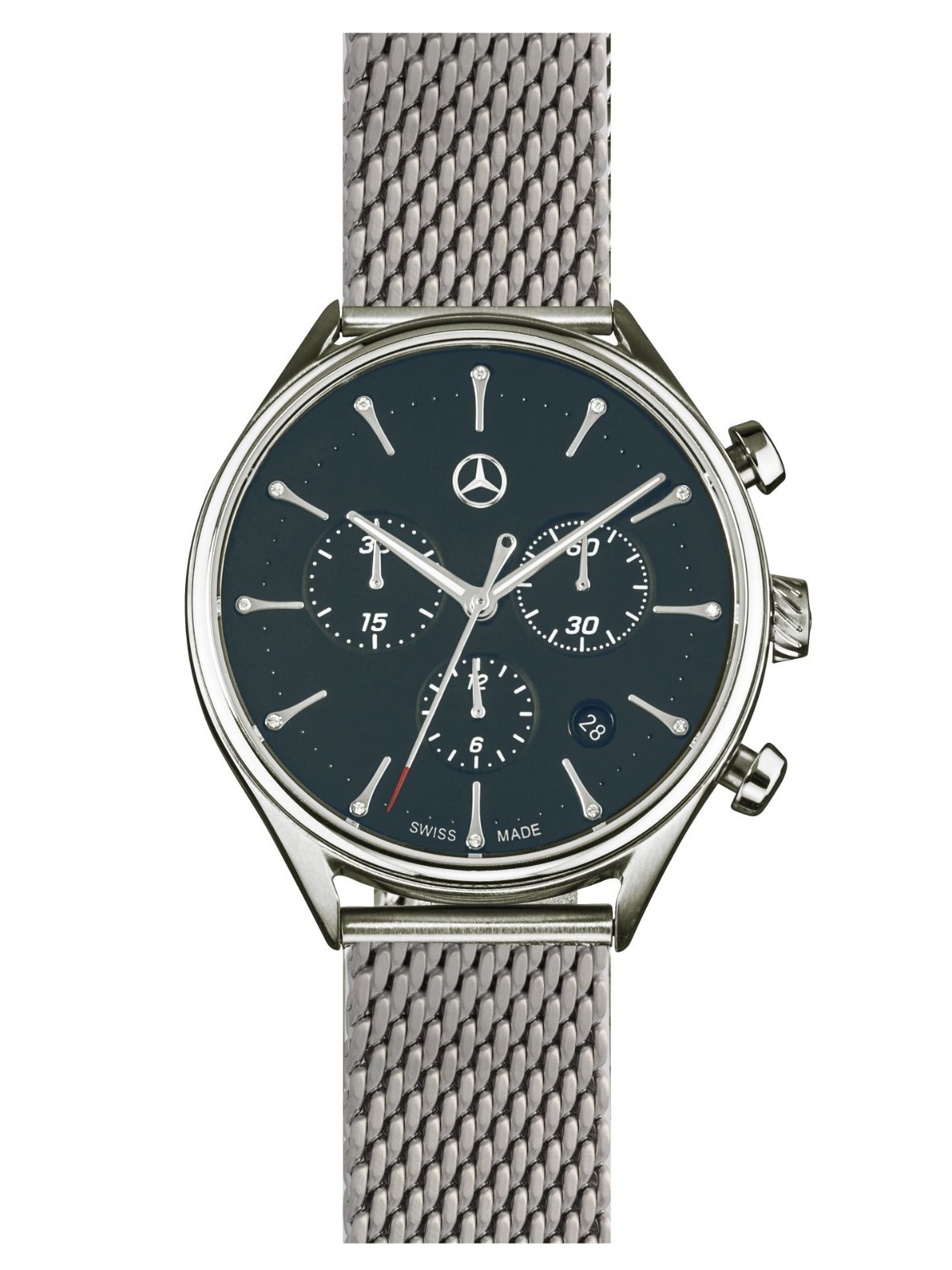 Mercedes-Benz Original Ladies Watch Stainless Steel Sport Fashion Silver/Black
