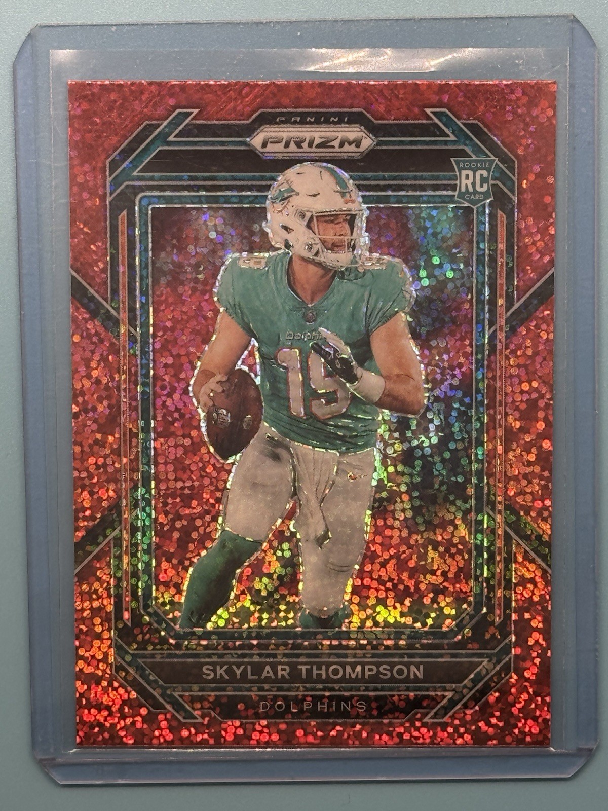 2022 Panini Prizm #354 Skylar Thompson Red Sparkle Dolphins