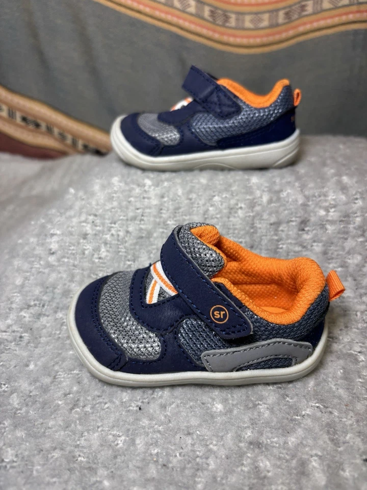 Talla 3 Bebé ~ Stride Rite Sorpresa Azul Marino Rush Zapatilla Gancho y Lazo Foto 3 de 4