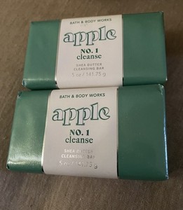 Set of 2! New bath & body APPLE NO. 1 CLEANSE bar soap w/ shea butter.