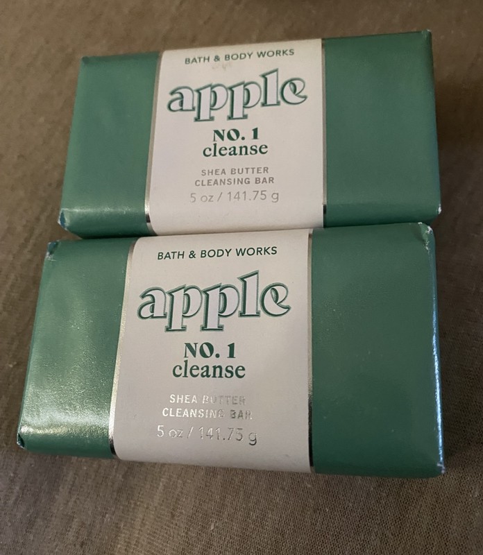 Set of 2! New bath & body APPLE NO. 1 CLEANSE bar soap w/ shea butter.