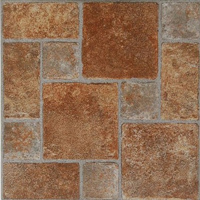 Paver Stone Vinyl Tile 40 Pc Adhesive Kitchen Flooring - Actual 12'' x 12''