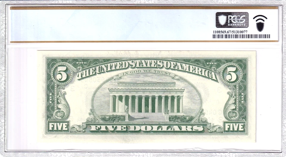 1963-A Federal Reserve Note *STAR* Philadelphia PCGS 67PPQ #C04950545* - Image 2 of 2