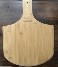 PIZZA PEEL- Mooues 12" Natural Bamboo Pizza Peel and Serving Board