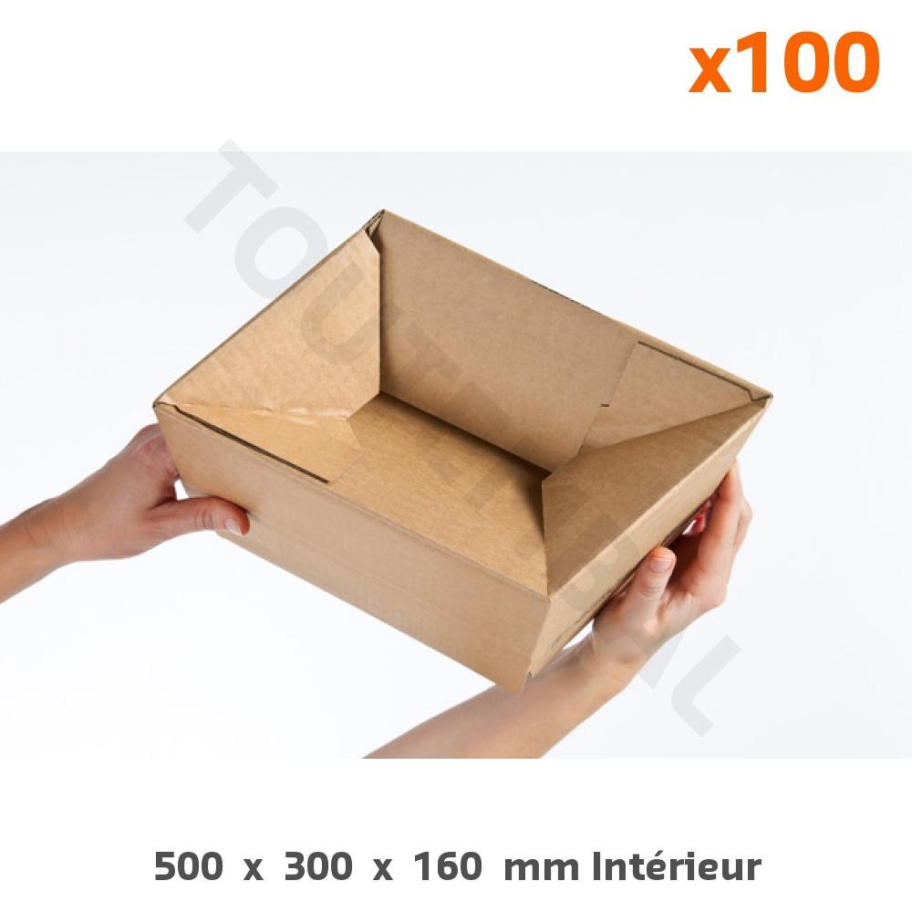 Carton emballage double cannelure 500x300x160 mm pour stopper les retours clients